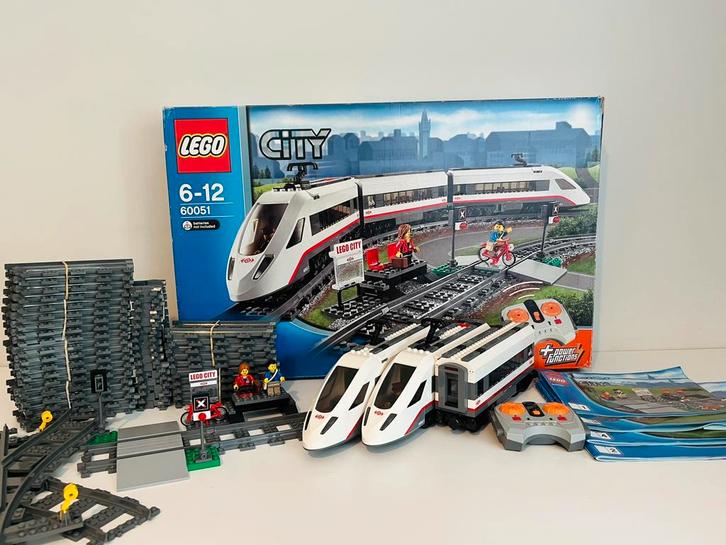 LEGO City Hogesnelheidstrein 60051 met 2x extra railsset, Kinderen en Baby's, Speelgoed | Duplo en Lego, Zo goed als nieuw, Lego