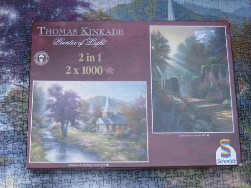 10 puzzels Thomas Kinkade 1000 stukjes COMPLEET, Hobby en Vrije tijd, Denksport en Puzzels, Zo goed als nieuw, Overige typen, 500 t/m 1500 stukjes