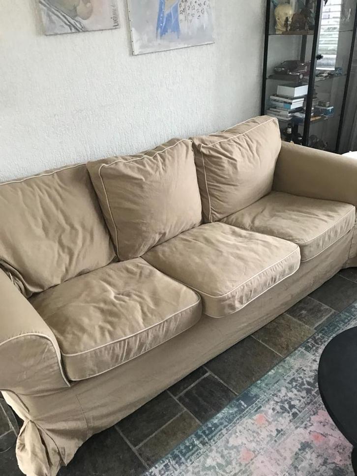 Driezitsbank bank met drie verschillende hoezen, Huis en Inrichting, Banken | Bankstellen, Gebruikt, Driepersoons, 200 tot 250 cm