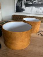 Twee Gouden Velvet Lampenkappen - Prachtig!, Huis en Inrichting, Lampen | Lampenkappen, Rond, Ophalen of Verzenden, Zo goed als nieuw