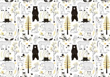 Bosdieren behang kinderkamer, dieren behang, Muurdeco4kids beschikbaar voor biedingen