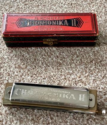 Hohner mondharmonica chromonica II Antiek en zeldzaam. beschikbaar voor biedingen