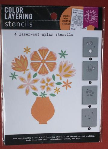 Hero Arts Poly Clear Stamps met Color Layering Stencils beschikbaar voor biedingen