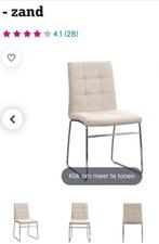 Eetkamerstoel Leenbakker kleur zand stof nieuw, Huis en Inrichting, Ophalen, Overige kleuren, Zo goed als nieuw, Eén