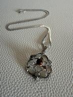 Y004/Vintage Zilveren prachtige TIJGEROOG Bol ketting, Gebruikt, Bruin, Verzenden, X