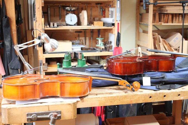 studie cello uitverkoop 2 x 1/4 en 1 x 1/2, Muziek en Instrumenten, Strijkinstrumenten | Cello's, Gebruikt, Overige formaten, Met koffer