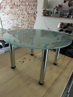 Glazen met chroom bijzettafel, Huis en Inrichting, Ophalen, Minder dan 45 cm, 55 tot 75 cm, Space age