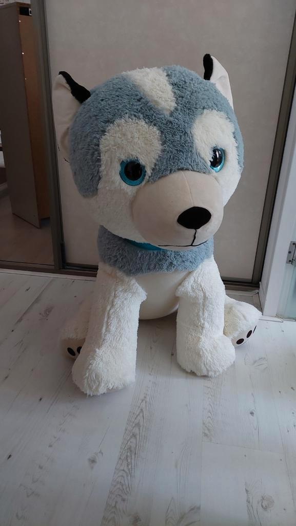 Grote husky, 90cm, Kinderen en Baby's, Speelgoed | Knuffels en Pluche, Zo goed als nieuw, Hond, Ophalen of Verzenden