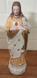 Oud Heilig Hartbeeld uit biscuitporselein, Ophalen of Verzenden