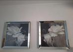 Schilderijen witte rozen, 80cm x 80cm., Ophalen, Zo goed als nieuw, Schilderij, 75 tot 100 cm