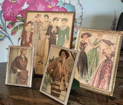 Oude/Franse/Art Deco/Mode/Lijstje/Fotolijstje, Antiek en Kunst, Curiosa en Brocante, Ophalen of Verzenden