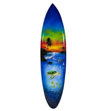 Sea Life - Surfboard Decoratie Surfplank 100 cm Hout beschikbaar voor biedingen
