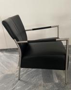2 MOVANI zwarte leren fauteuils.LAATSTE WEEK., Ophalen, Twee, Zwart, Zo goed als nieuw