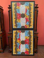 2 grote Aboriginal werken op canvas, Antiek en Kunst, Kunst | Schilderijen | Abstract, Ophalen