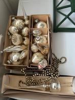 17 antieke en oude glazen zilveren kerstballen/ ornamenten, Diversen, Kerst, Ophalen, Gebruikt