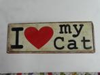 metalen plaat I love my cat"  Box wenskaarten/enveloppen kat, Ophalen of Verzenden, Nieuw