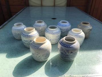 Chinese (oude) gemberpotjes 9stuks beschikbaar voor biedingen