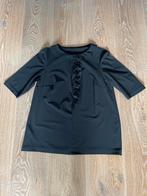Zwarte Tuniek met Ruffle Detail - Maat M, travelstof, Maat 38/40 (M), Zwart, Ophalen of Verzenden, Zo goed als nieuw