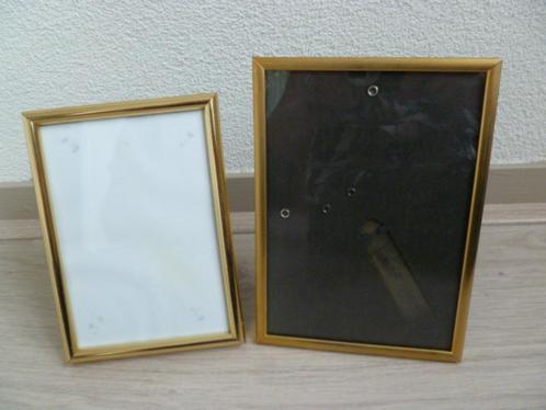 2 Fotolijstjes met goudkleurige rand. Staand of hangend., Audio, Tv en Foto, Fotografie | Fotolijsten, Zo goed als nieuw, Ophalen of Verzenden