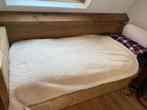 2 Steigerhouten bedden met logeerbed, Ophalen, 100 cm, Eenpersoons, Bruin