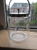 glazen koekpot met geëtste bloemen, Ophalen of Verzenden