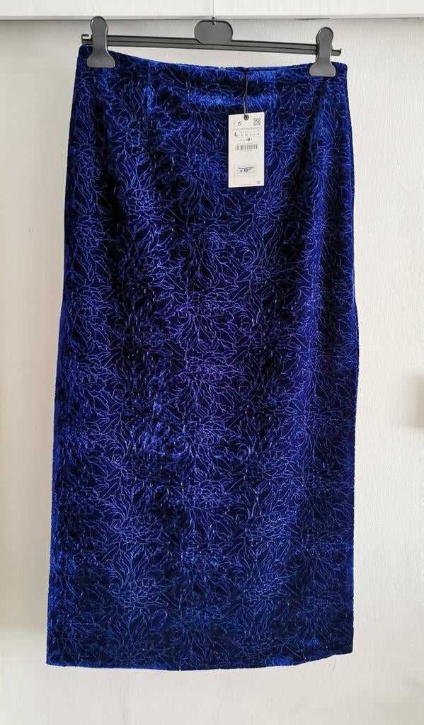 ZARA Limited Edition maxi jacquard rok mt. M, Kleding | Dames, Rokken, Nieuw, Maat 38/40 (M), Blauw, Onder de knie, Verzenden