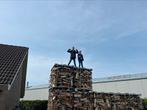 4,8 kuub halfdroog eiken Essen haardhout thuisbezorgd, Tuin en Terras, Haardhout, 3 tot 6 m³, Verzenden, Eikenhout, Blokken