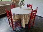Eettafel met rode stoelen, Ophalen, Gebruikt