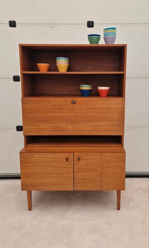Vintage wandkast/secretaire 96cm, Huis en Inrichting, Kasten | Secretaires, Gebruikt, Ophalen