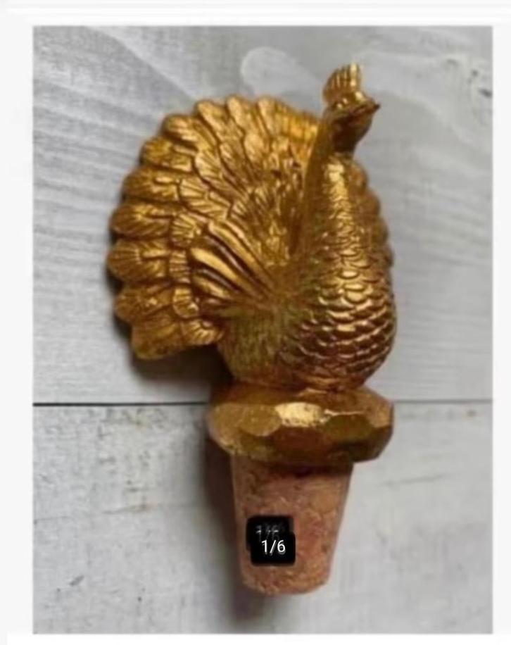 3 x Polyresin flessen stop Pauw Panter Hert, pr.p.stuk, Antiek en Kunst, Curiosa en Brocante, Ophalen of Verzenden