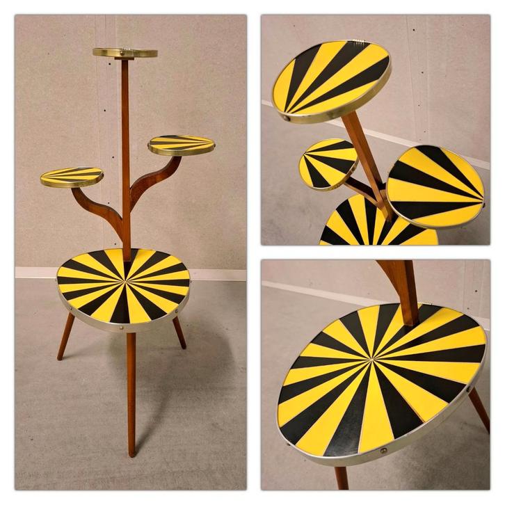 Jaren 50/60 DDR plantentafel, Huis en Inrichting, Tafels | Sidetables, Zo goed als nieuw, 25 tot 50 cm, 50 tot 100 cm, Rechthoekig