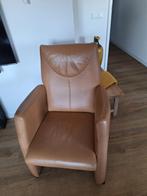 Fauteuil leer oker kleur., Huis en Inrichting, Fauteuils, Ophalen, Gebruikt