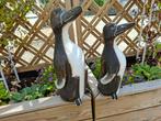 set van 2 mooie handgemaakte houten beelden van pinguin, Antiek en Kunst, Kunst | Beelden en Houtsnijwerken, Ophalen of Verzenden