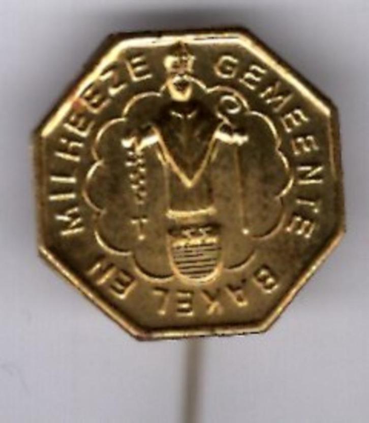 Bakel en Milheeze gemeente koper speldje ( W_158 ), Verzamelen, Speldjes, Pins en Buttons, Zo goed als nieuw, Speldje of Pin, Stad of Land