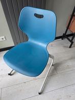 Gispen Stoel - Blauw Kunststof, Huis en Inrichting, Stoelen, Ophalen, Gebruikt, Blauw, Metaal