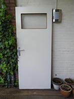 Witte binnendeur met hardhouten kozijn, Doe-het-zelf en Verbouw, Deuren en Horren, 80 tot 100 cm, Minder dan 200 cm, Gebruikt