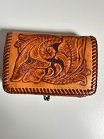 Antieke leren portemonnee 13x9 cm, Overige merken, Gebruikt, Bruin, Ophalen of Verzenden