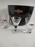 Martini ijsemmer + 3 borrel glaasjes, Ophalen of Verzenden, Gebruikt, Borrel- of Shotglas