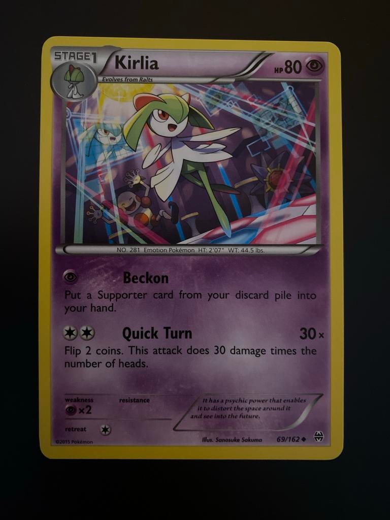 Kirlia 69/162 Pokémon XY BreakThrough 2015 Packfresh Mint, Ophalen of Verzenden, Zo goed als nieuw, Losse kaart