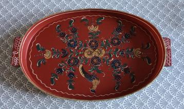 Dienblad Hindelooper schilderkunst, vintage, rood beschikbaar voor biedingen