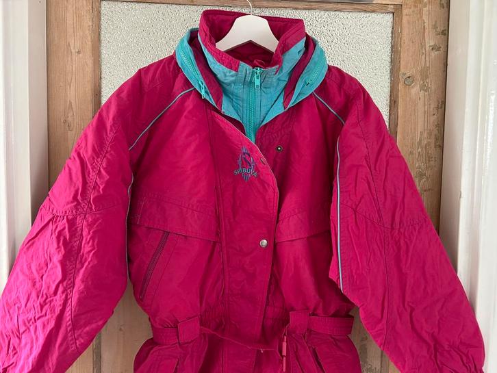 Retro Vintage Fout Roze Skipak L, Kleding | Dames, Wintersportkleding, Zo goed als nieuw, Pak, Maat 38/40 (M), Ophalen of Verzenden