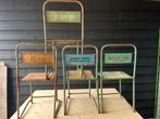 Vintage metalen stoelen, Ophalen, Gebruikt, Metaal, Vier