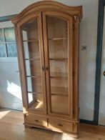Vitrinekast eiken, Huis en Inrichting, Kasten | Vitrinekasten, Ophalen, 50 tot 100 cm, Zo goed als nieuw, 150 tot 200 cm
