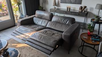 relaxbank 2 zits zwart leer
