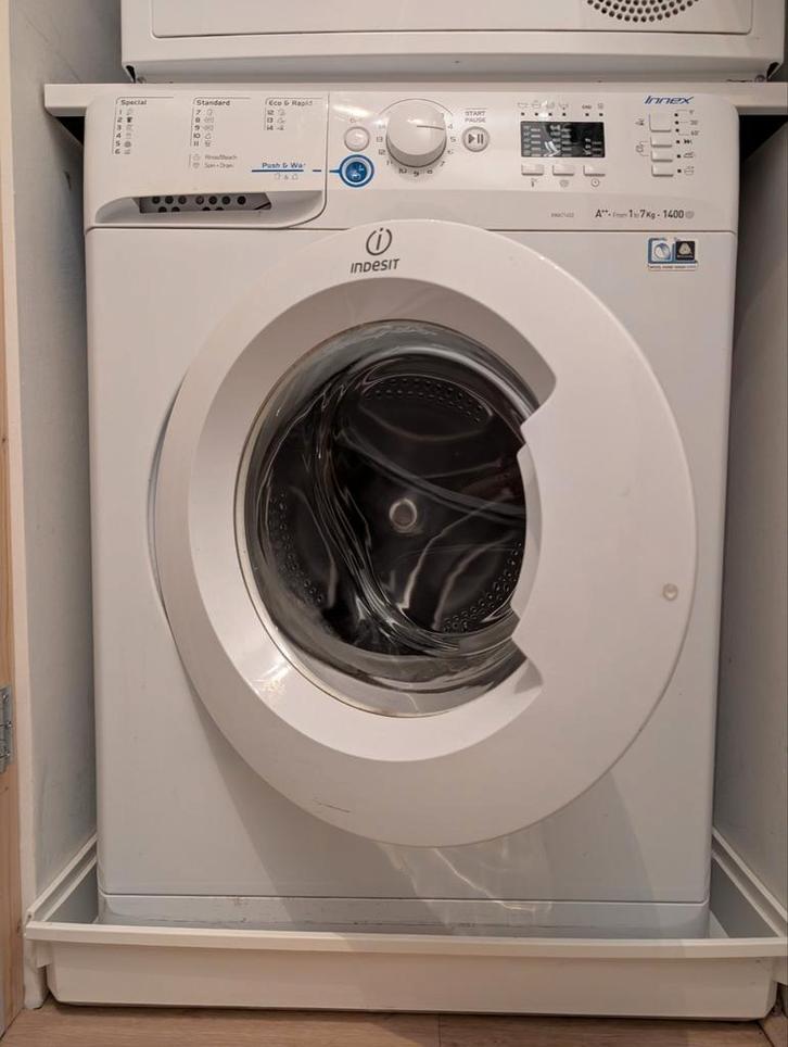 Indesit Innex wasmachine XWA71452 prima staat, Witgoed en Apparatuur, Wasmachines, Gebruikt, Voorlader, 6 tot 8 kg, 85 tot 90 cm