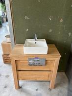 Meubel massief hout incl. wasbak en kraan, Doe-het-zelf en Verbouw, Hout en Planken, Ophalen, Minder dan 25 mm