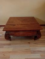 Bijzet tafel. (Opium bijzet tafel) Tafel teak hout. 70x70x35, 50 tot 100 cm, Minder dan 50 cm, Opium/ traditional teakwood, Teakhout