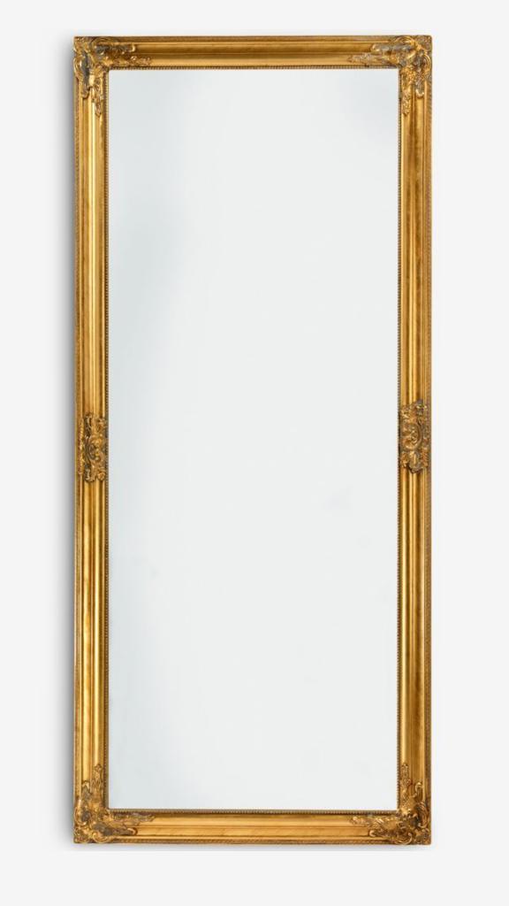 Nieuw in doos: Grote gouden spiegel jysk | Spiegel NORDBORG, Huis en Inrichting, Woonaccessoires | Spiegels, Nieuw, 50 tot 75 cm