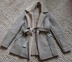 Lammy coat van echt leer en wol- XS>Mission blue., Ophalen of Verzenden, Zo goed als nieuw, Maat 34 (XS) of kleiner, Beige