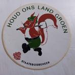 Oude sticker.   STAATSBOSBEHEER.  Houd ons land Groen., Verzamelen, Ophalen of Verzenden, Zo goed als nieuw, Overige typen